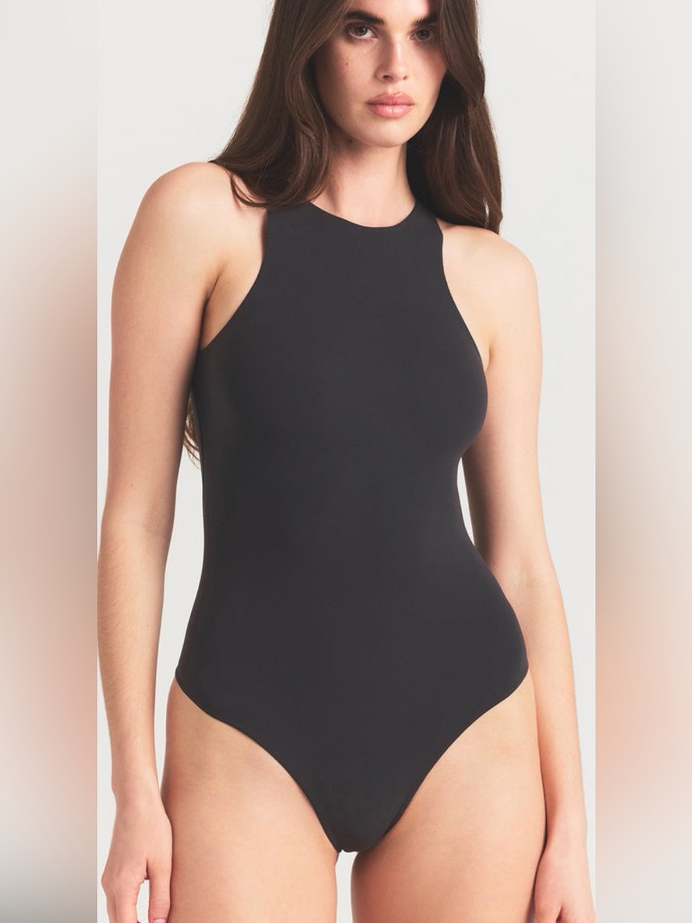 SKIMS Fits Everybody High Neck Bodysuit Onyx Black Size Medium